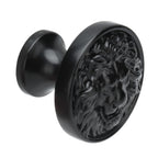 4Set Lion Head Zinc Alloy Cabinet Door Handle Modern Antique Cartoon Solid Drawer Pull Circular Single Hole Buckle Hand399 Lion Head Black