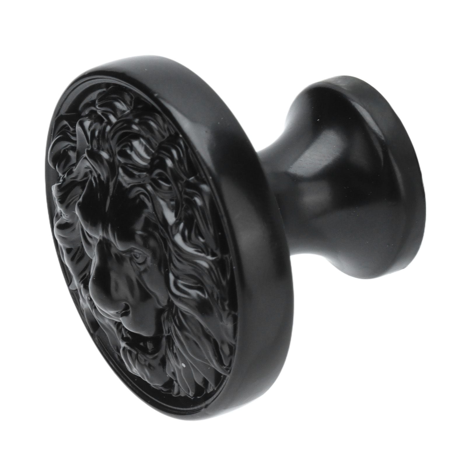 4Set Lion Head Zinc Alloy Cabinet Door Handle Modern Antique Cartoon Solid Drawer Pull Circular Single Hole Buckle Hand399 Lion Head Black