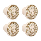 4Set Lion Head Zinc Alloy Cabinet Door Handle Modern Antique Cartoon Solid Drawer Pull Circular Single Hole Buckle Hand399 Lion Head Ivory