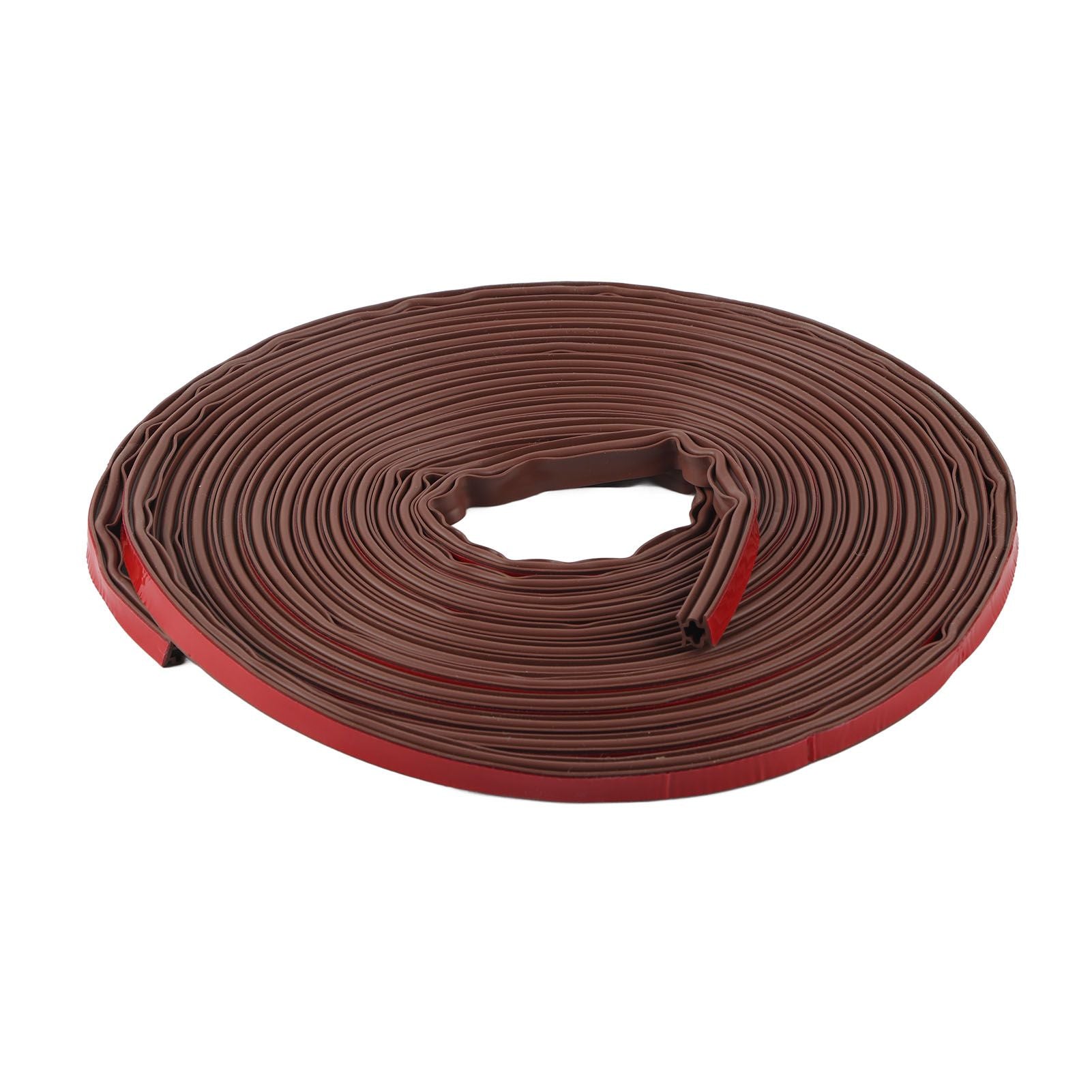 6m Door Sealing Strip Silicone Rubber Self Adhesive Weather Strip Brown Window Sealing Strip for HomeHeight 8mm / 0.3in
