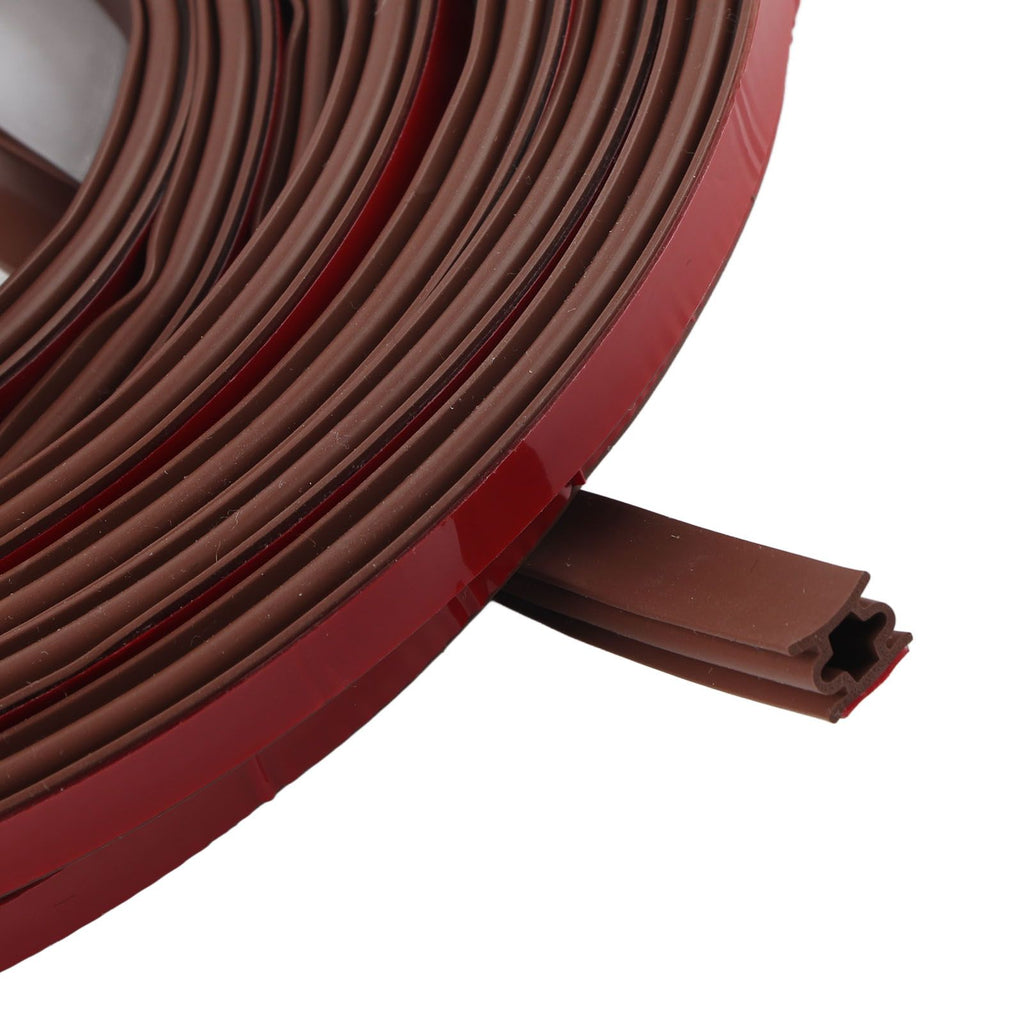 6m Door Sealing Strip Silicone Rubber Self Adhesive Weather Strip Brown Window Sealing Strip for HomeHeight 8mm / 0.3in