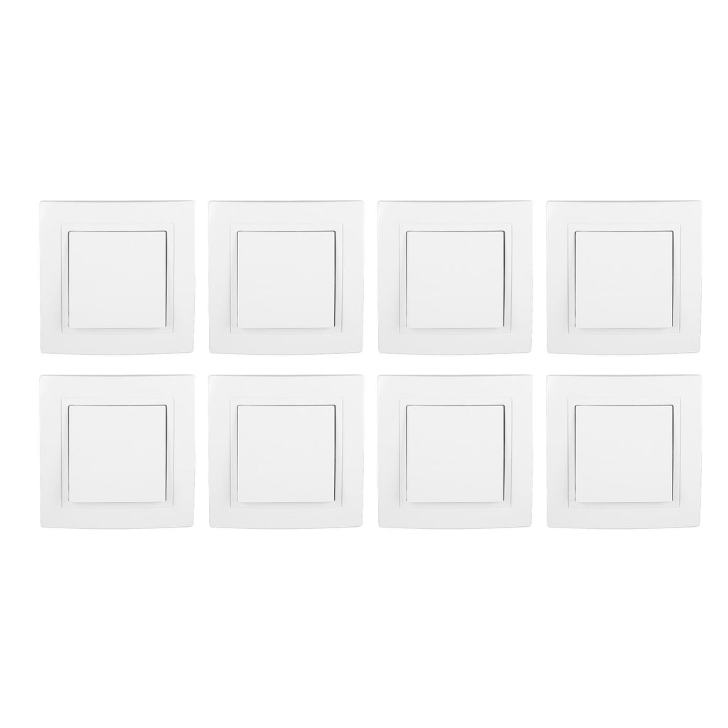 8Pcs Single Pole Light Switch 10A/250V Wall Decorative Paddle Rocker Switch European Regulations for House Use