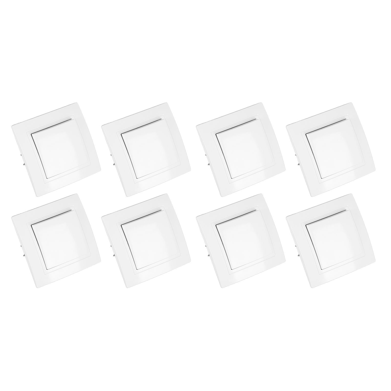 8Pcs Single Pole Light Switch 10A/250V Wall Decorative Paddle Rocker Switch European Regulations for House Use