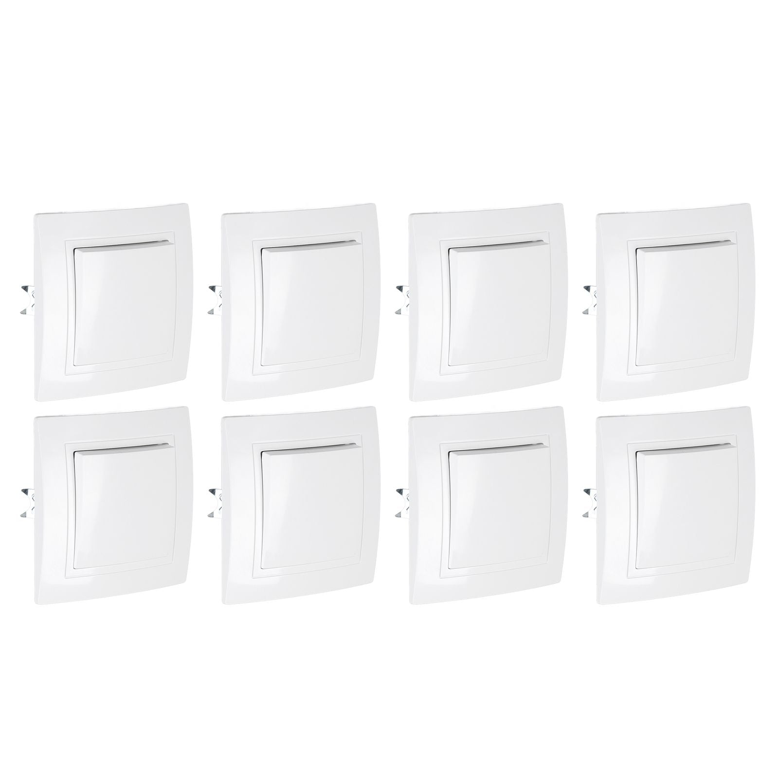 8Pcs Single Pole Light Switch 10A/250V Wall Decorative Paddle Rocker Switch European Regulations for House Use