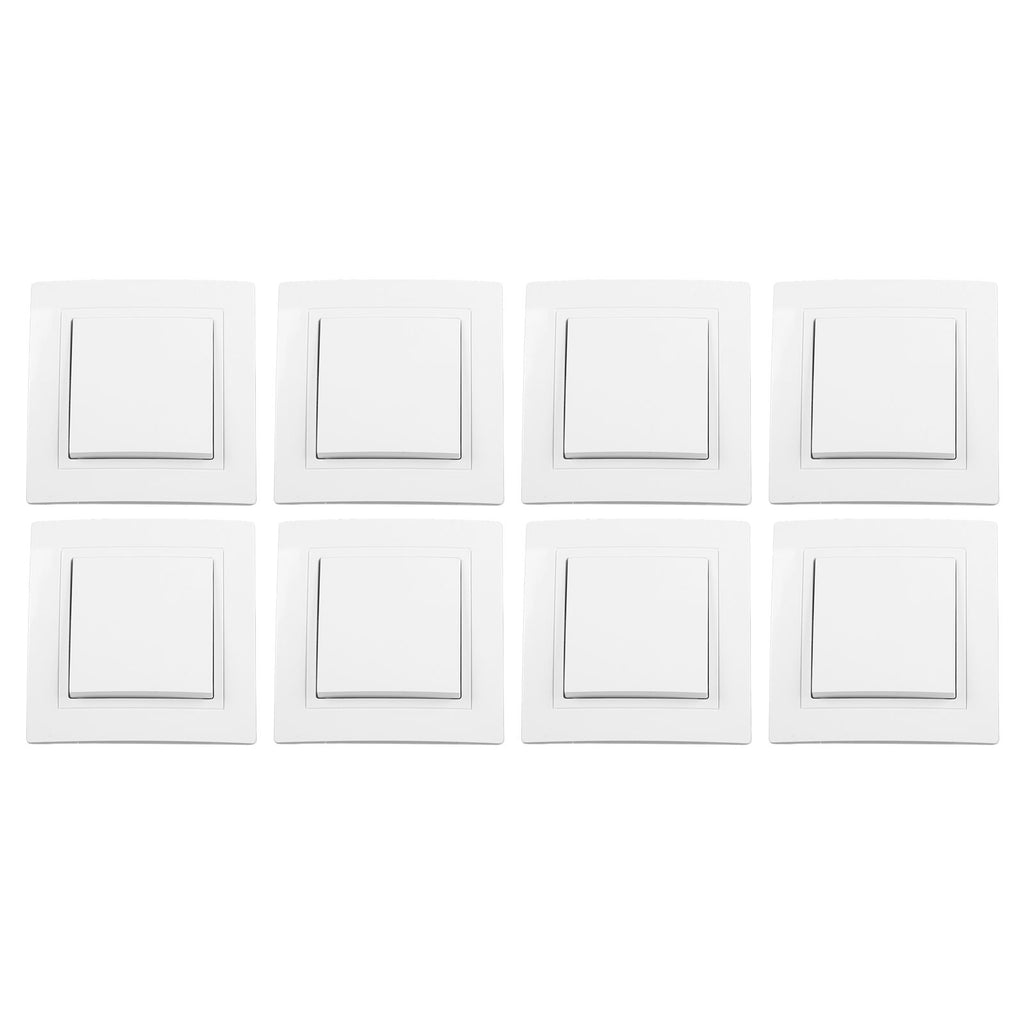 8Pcs Single Pole Light Switch 10A/250V Wall Decorative Paddle Rocker Switch European Regulations for House Use