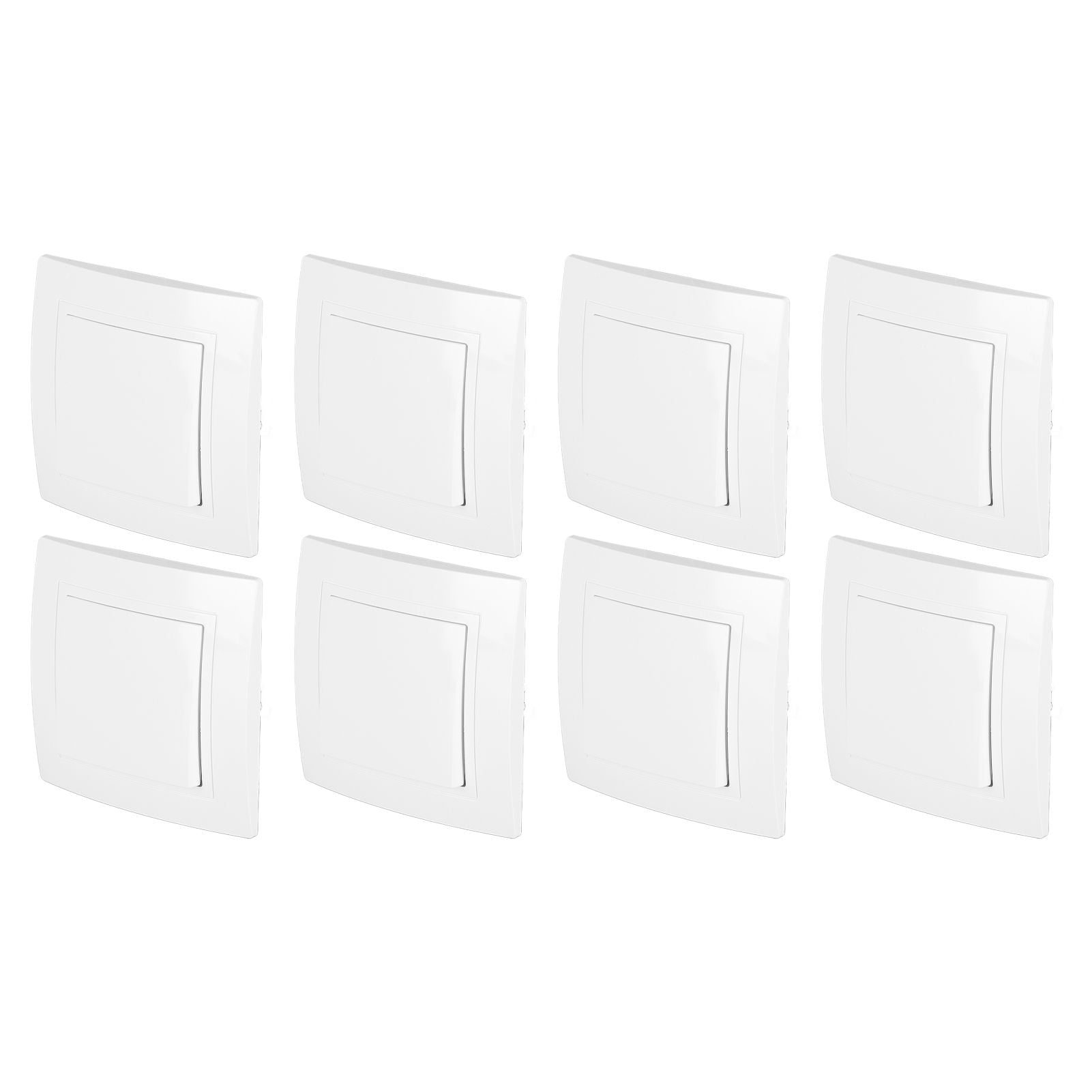 8Pcs Single Pole Light Switch 10A/250V Wall Decorative Paddle Rocker Switch European Regulations for House Use