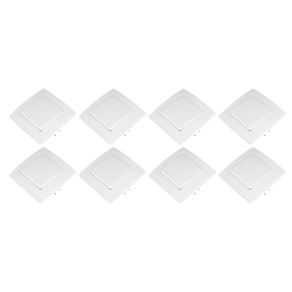 8Pcs Single Pole Light Switch 10A/250V Wall Decorative Paddle Rocker Switch European Regulations for House Use