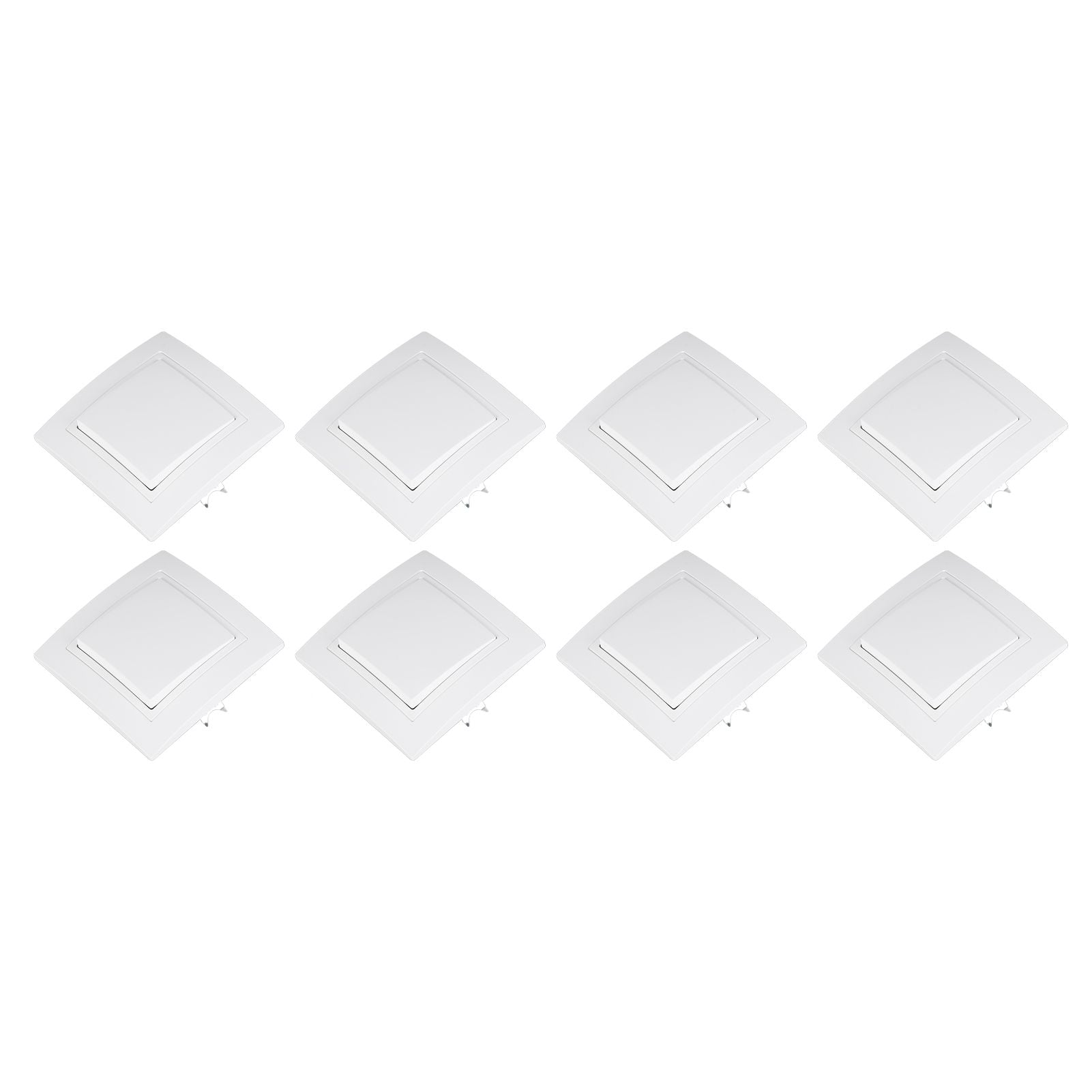8Pcs Single Pole Light Switch 10A/250V Wall Decorative Paddle Rocker Switch European Regulations for House Use