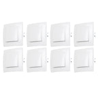 8Pcs Single Pole Light Switch 10A/250V Wall Decorative Paddle Rocker Switch European Regulations for House Use
