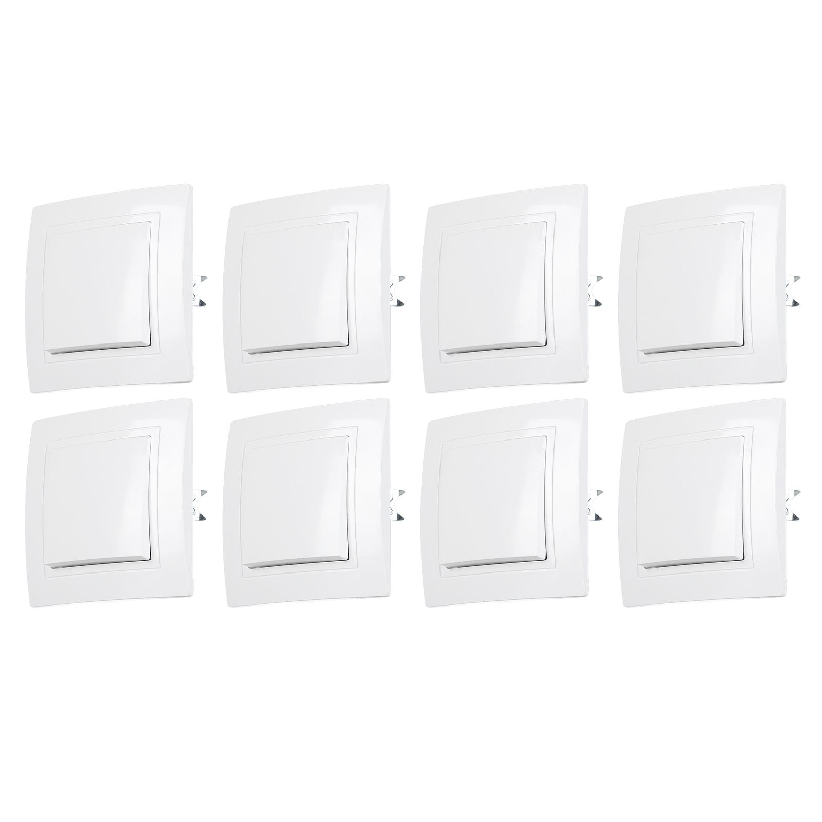 8Pcs Single Pole Light Switch 10A/250V Wall Decorative Paddle Rocker Switch European Regulations for House Use