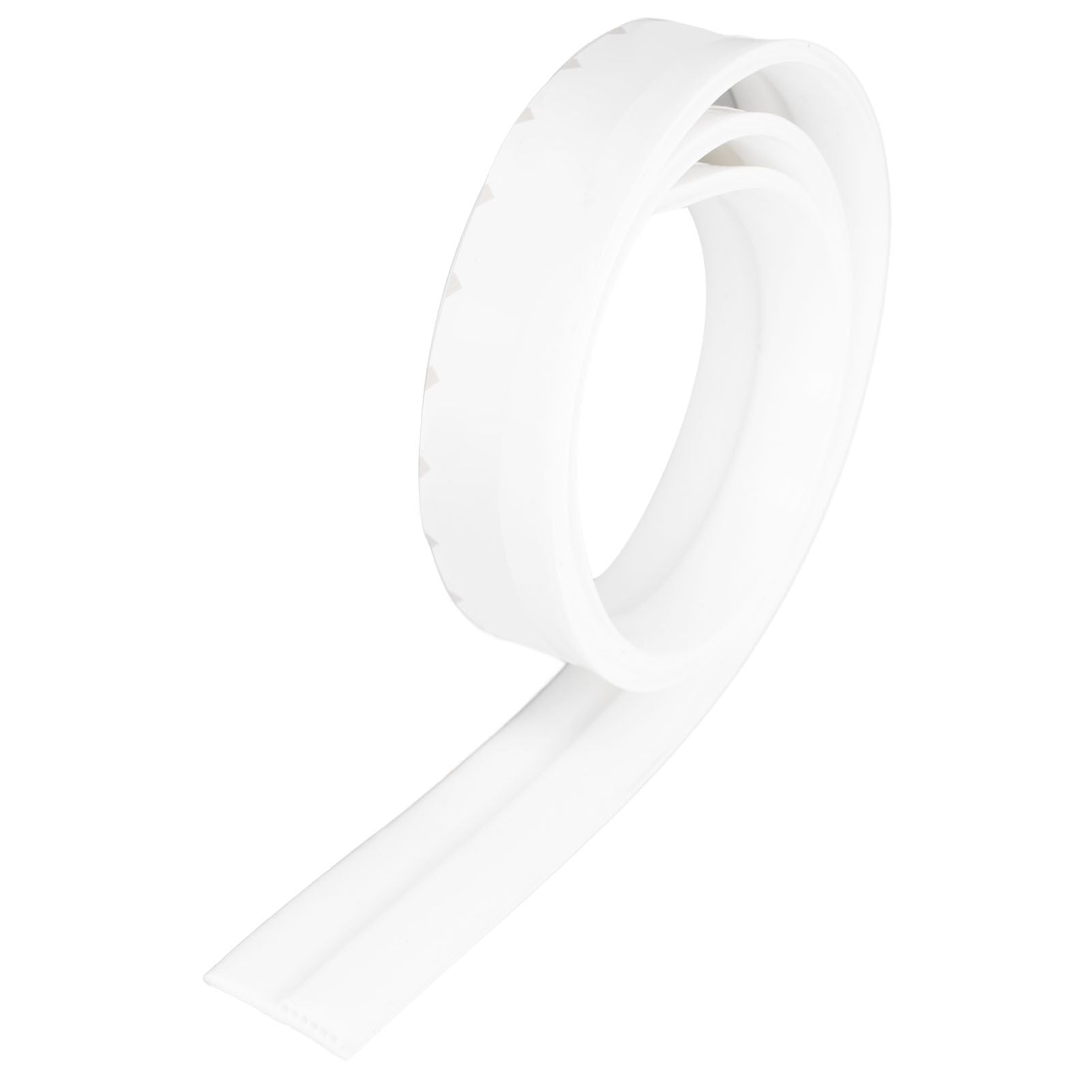 Door Soundproofing 28mm/1.1in Round Hole Silicone Protective Durable Replaceable Lightweight Sealer Strip for RoomWhite