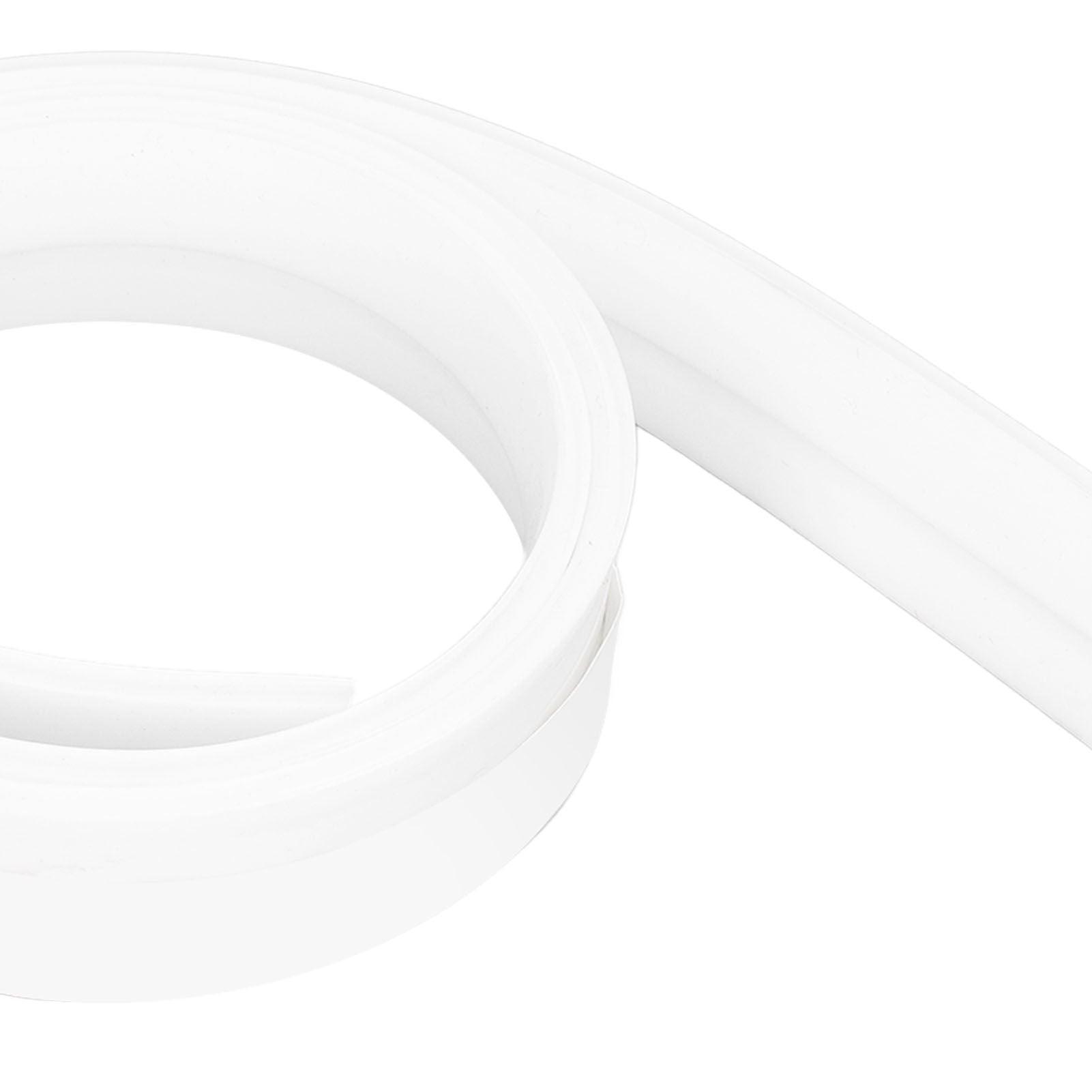 Door Soundproofing 28mm/1.1in Round Hole Silicone Protective Durable Replaceable Lightweight Sealer Strip for RoomWhite