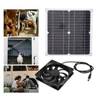 Solar Panel Fan Lightweight Portable Solar Powered Fan Kit for Cars RVs Travel Home 12W