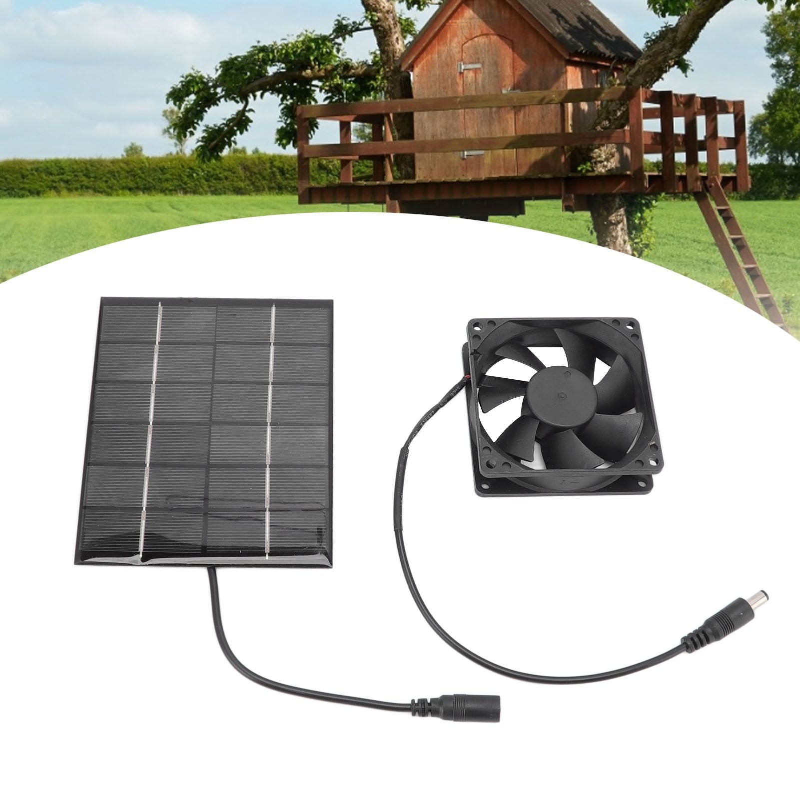 Solar Panel Fan Exhaust Air Ventilation Heat Dissipation Tool for Greenhouse Shed