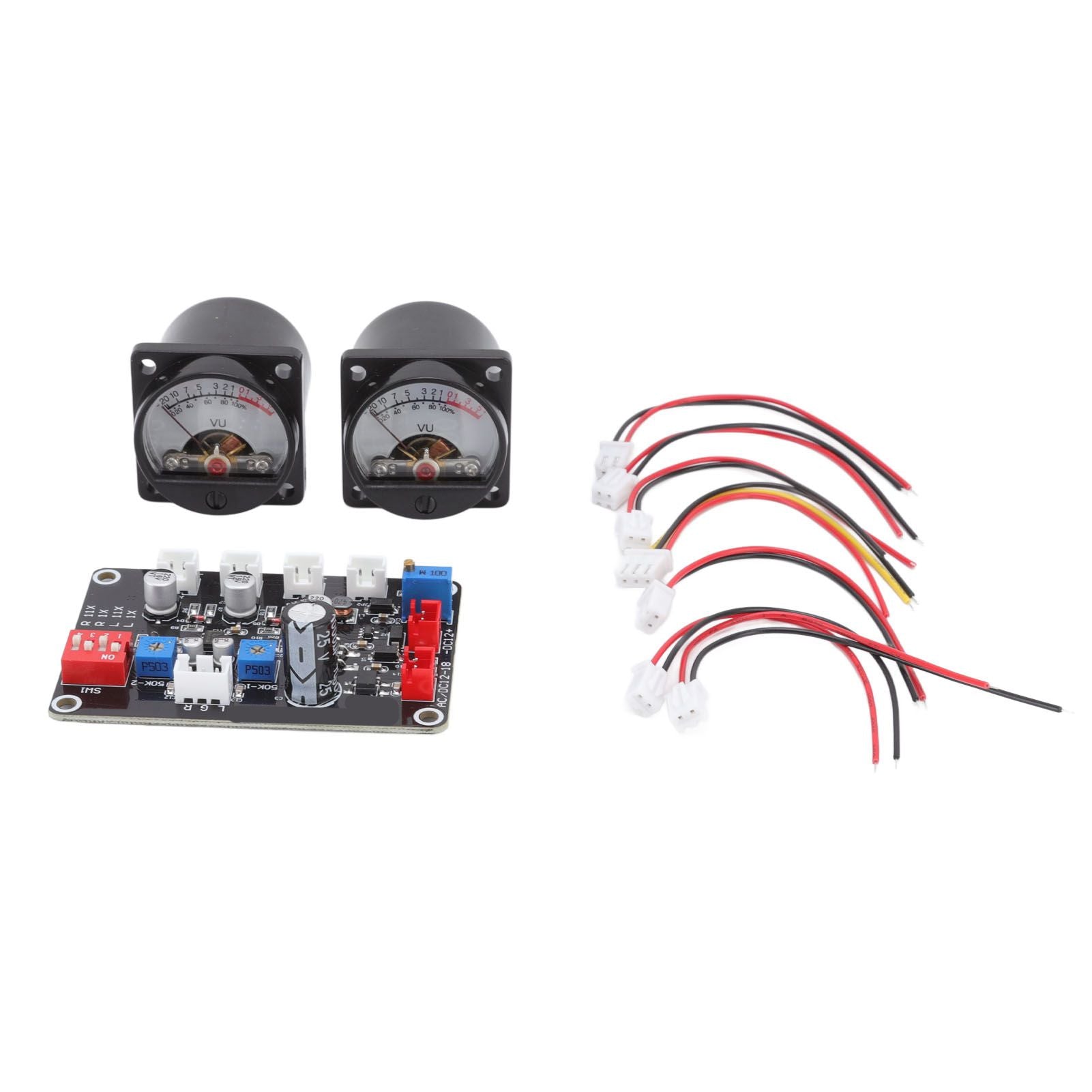 2pcs VU Level Meter Power Amplifier VU Panel Meter with Driver Board for Recording Studio 12V‑18V