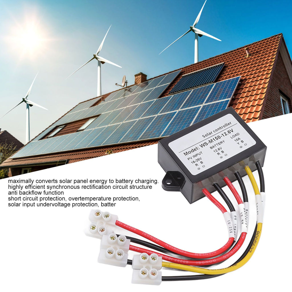 MPPT Solar Controller 150W 10 12V Anti Backflow 24 Hours Load Output Solar Charge Controller for Light E Bike Panel WS M150 12.6V Normally Open