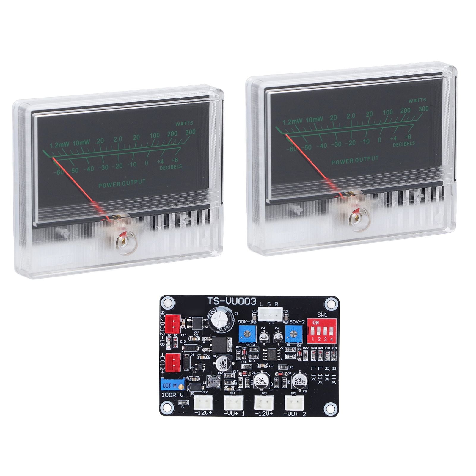VU Meter Driver Board High Precise Adjustment Power Amplifier DB Meter with Backlit for DIY