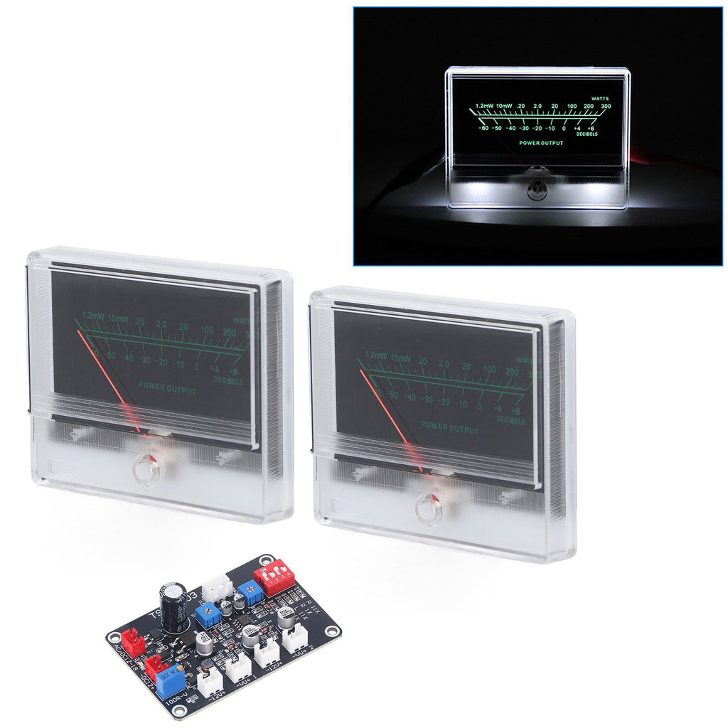 VU Meter Driver Board High Precise Adjustment Power Amplifier DB Meter with Backlit for DIY
