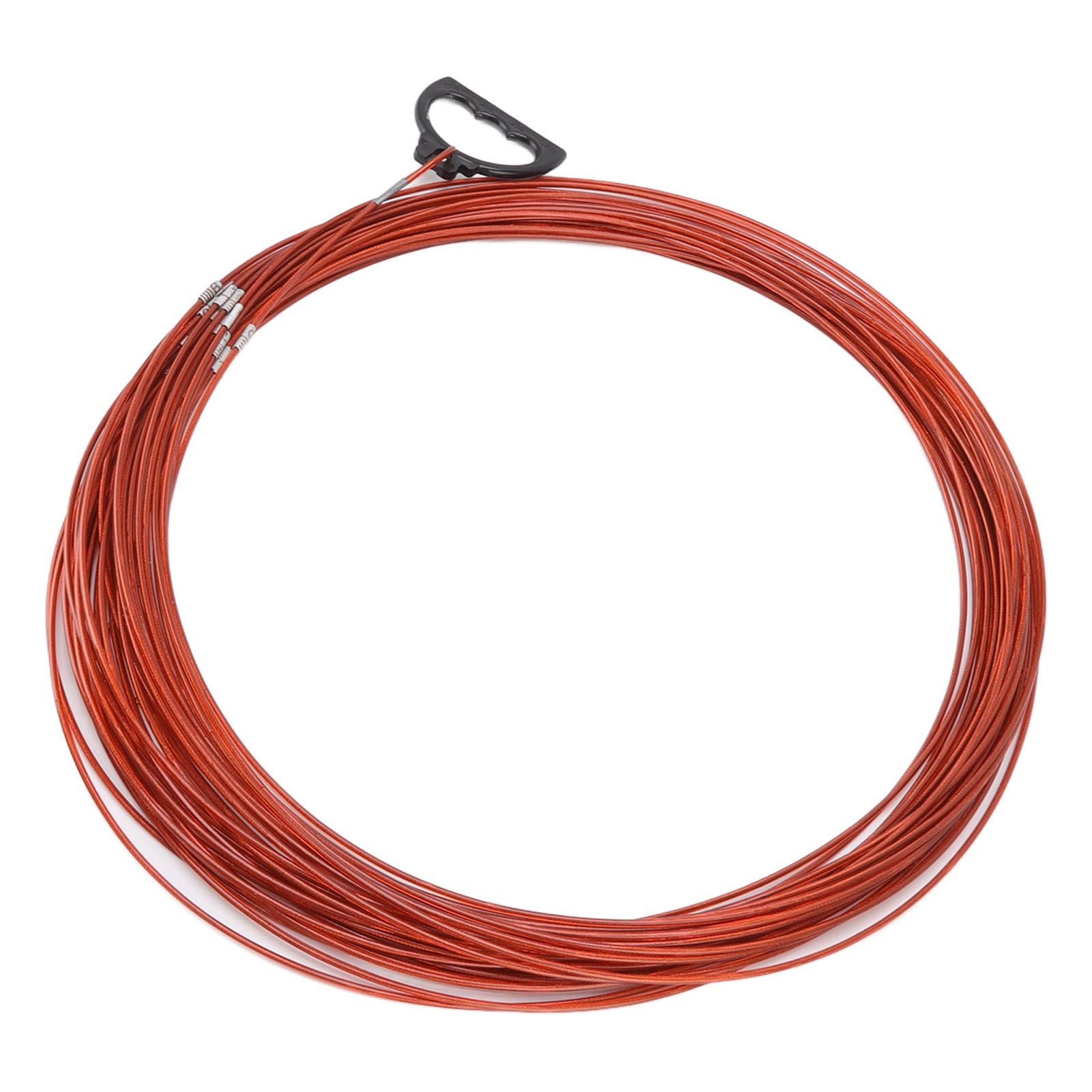 Steel Wire Measuring Rope Plastic Coated Construction Site Measuring Rope with Pull Ring for Railway Farmland 30m/98.4ft