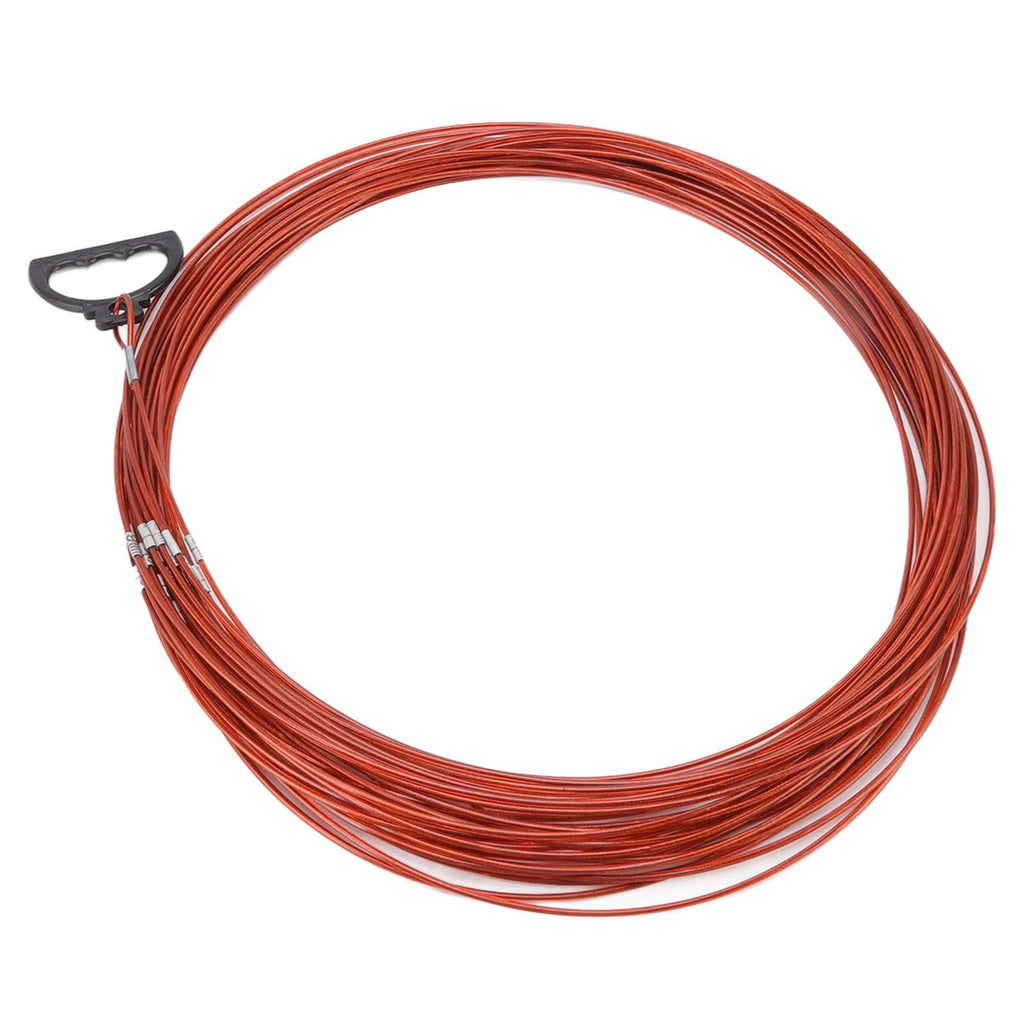 Steel Wire Measuring Rope Plastic Coated Construction Site Measuring Rope with Pull Ring for Railway Farmland 30m/98.4ft
