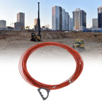 Steel Wire Measuring Rope Plastic Coated Construction Site Measuring Rope with Pull Ring for Railway Farmland 30m/98.4ft