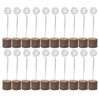 20Pcs Premium Wood Place Card Holders with Swirl Wire Name Cards Photo Holders for Wedding Birthday Festival