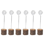 20Pcs Premium Wood Place Card Holders with Swirl Wire Name Cards Photo Holders for Wedding Birthday Festival