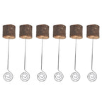 20Pcs Premium Wood Place Card Holders with Swirl Wire Name Cards Photo Holders for Wedding Birthday Festival