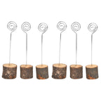 20Pcs Premium Wood Place Card Holders with Swirl Wire Name Cards Photo Holders for Wedding Birthday Festival