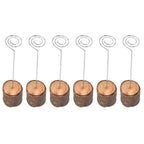 20Pcs Premium Wood Place Card Holders with Swirl Wire Name Cards Photo Holders for Wedding Birthday Festival