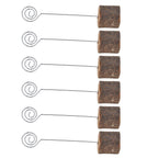 20Pcs Premium Wood Place Card Holders with Swirl Wire Name Cards Photo Holders for Wedding Birthday Festival