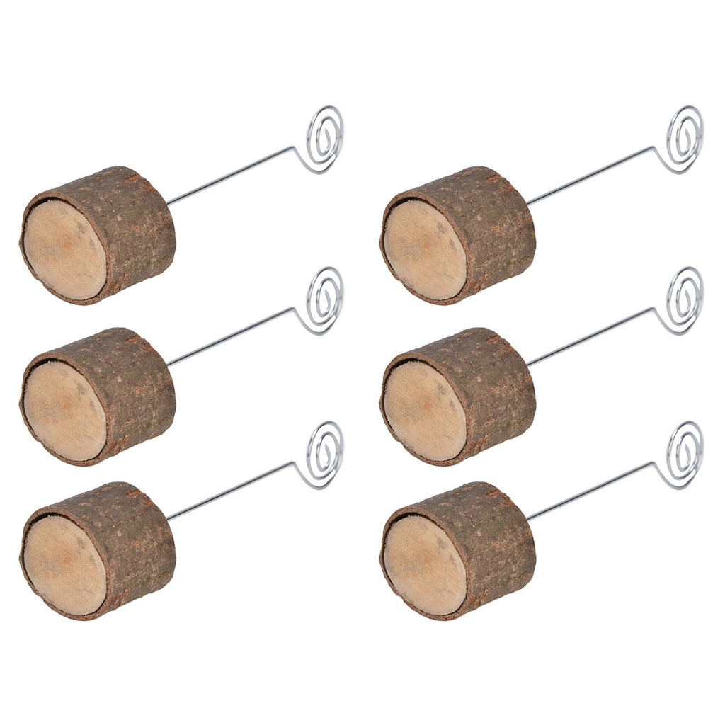 20Pcs Premium Wood Place Card Holders with Swirl Wire Name Cards Photo Holders for Wedding Birthday Festival