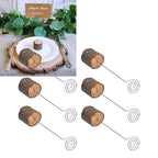 20Pcs Premium Wood Place Card Holders with Swirl Wire Name Cards Photo Holders for Wedding Birthday Festival