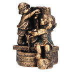 Little Boy Girl Playing Water Statue Standing Sculpture Resin Garden Ornament for Home Decoration