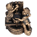 Little Boy Girl Playing Water Statue Standing Sculpture Resin Garden Ornament for Home Decoration