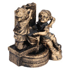 Little Boy Girl Playing Water Statue Standing Sculpture Resin Garden Ornament for Home Decoration