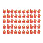 50Set Innovative Candy Box Paper Candy Bags with Ribbons for Christmas Parties Birthdays WeddingsRetro Carmine with Gold Ribbon