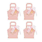 50Set Innovative Candy Box Paper Candy Bags with Ribbons for Christmas Parties Birthdays WeddingsPink with Light Pink Ribbon