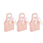 50Set Innovative Candy Box Paper Candy Bags with Ribbons for Christmas Parties Birthdays WeddingsPink with Light Pink Ribbon