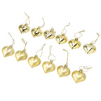 12pcs Christmas Ornament Heart Shape PVC Christmas Tree Hanging Decorations for Valentine's Day PartyGold