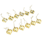 12pcs Christmas Ornament Heart Shape PVC Christmas Tree Hanging Decorations for Valentine's Day PartyGold