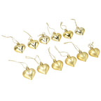 12pcs Christmas Ornament Heart Shape PVC Christmas Tree Hanging Decorations for Valentine's Day PartyGold