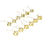 12pcs Christmas Ornament Heart Shape PVC Christmas Tree Hanging Decorations for Valentine's Day PartyGold