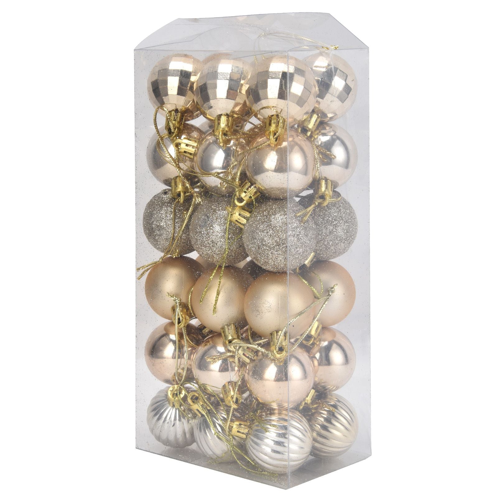 36Pcs Christmas Tree Ball Ornaments Shatterproof Hanging Decorations Xmas Pendant for Festival Holiday PartyGold