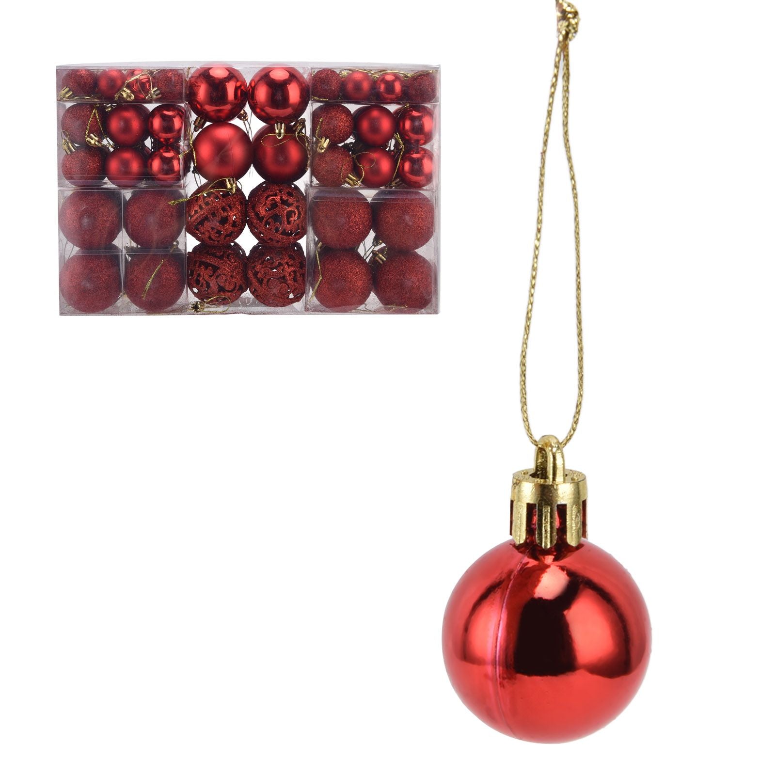 100pcs Christmas Ball Ornaments Shatterproof Hanging Balls for Christmas Tree Party DecorationRed