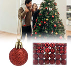 100pcs Christmas Ball Ornaments Shatterproof Hanging Balls for Christmas Tree Party DecorationRed
