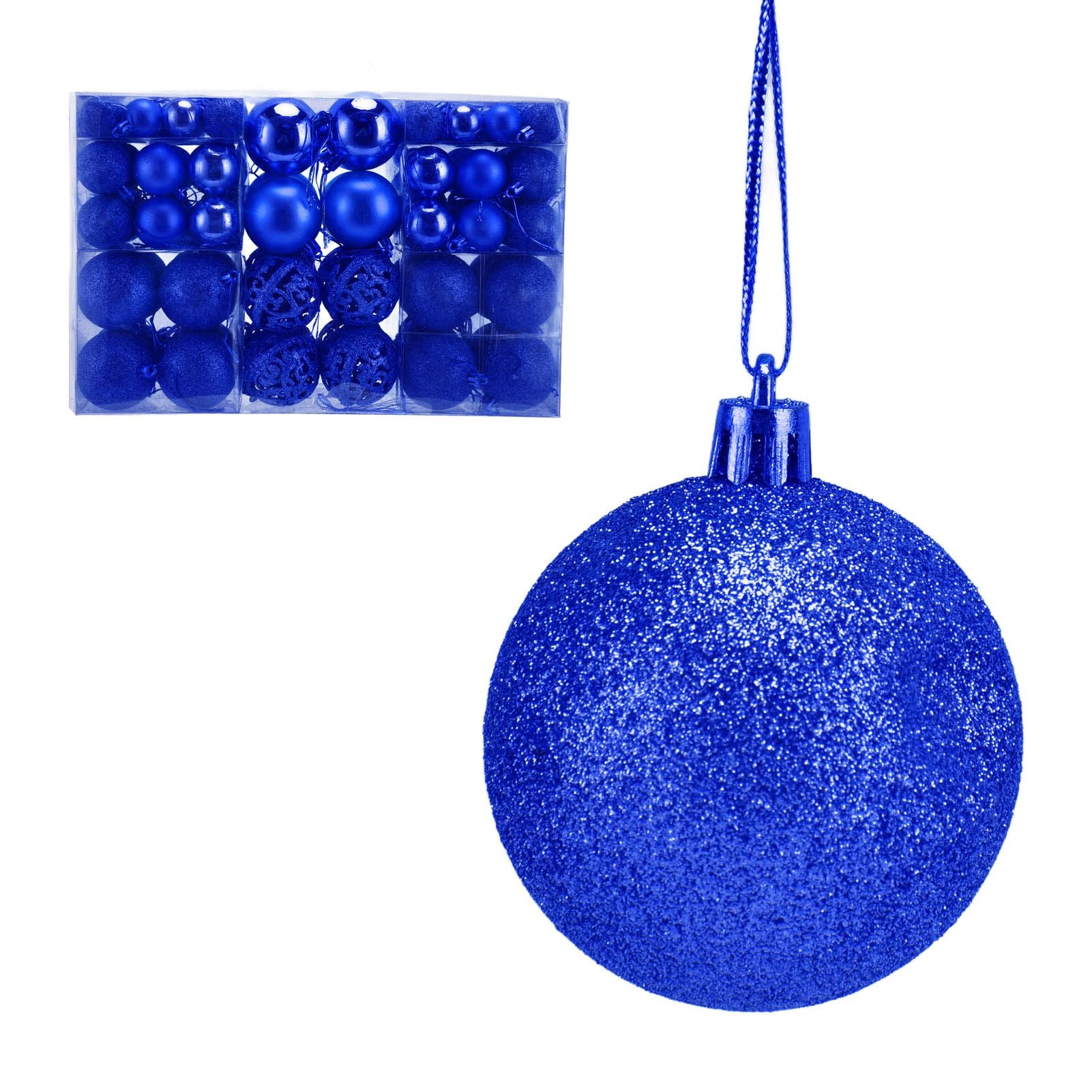 100pcs Christmas Ball Ornaments Shatterproof Hanging Balls for Christmas Tree Party DecorationBlue