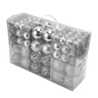 100pcs Christmas Ball Ornaments Shatterproof Hanging Balls for Christmas Tree Party DecorationSilver