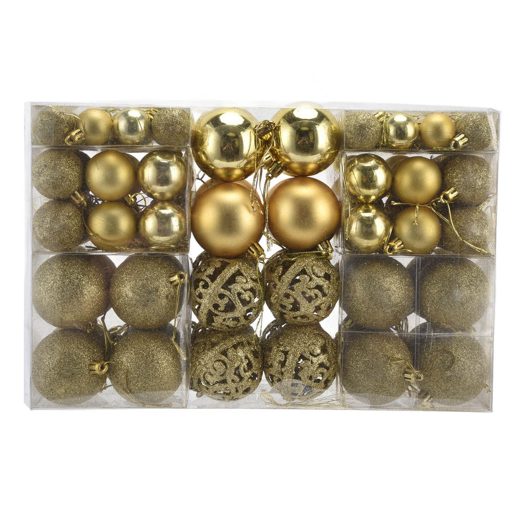 100pcs Christmas Ball Ornaments Shatterproof Hanging Balls for Christmas Tree Party DecorationGold