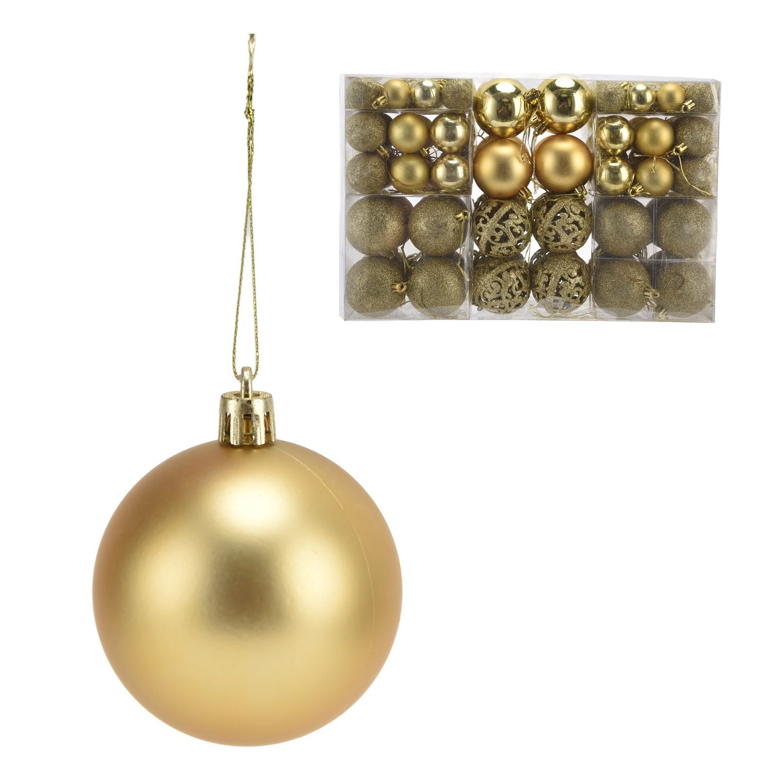 100pcs Christmas Ball Ornaments Shatterproof Hanging Balls for Christmas Tree Party DecorationGold